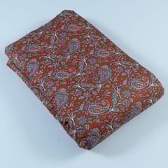 Brown Colour Pashmina Printed Fabric