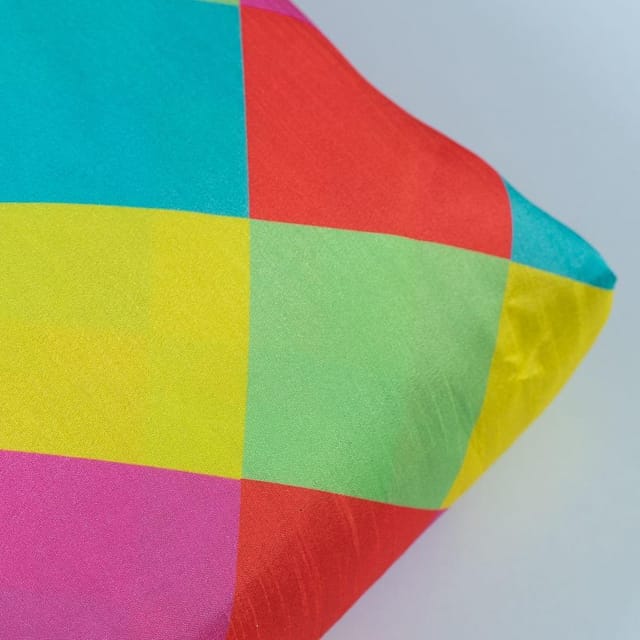 Multi Colour Raw Silk Digital Printed Fabric