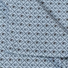 Grey Colour Raw Silk Digital Printed Fabric