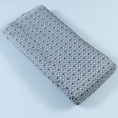 Grey Colour Raw Silk Digital Printed Fabric