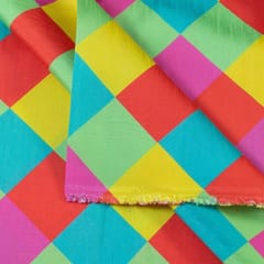 Multi Colour Raw Silk Digital Printed Fabric