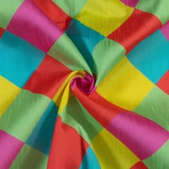 Multi Colour Raw Silk Digital Printed Fabric