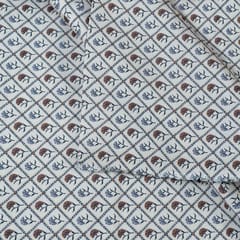 Beige Colour Poly Raw Silk Digital Printed Fabric