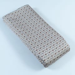 Beige Colour Poly Raw Silk Digital Printed Fabric