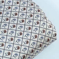 Beige Colour Poly Raw Silk Digital Printed Fabric