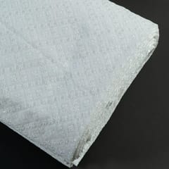 White Colour Georgette Lakhnavi Embroidered Fabric