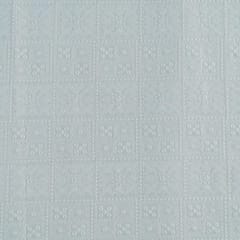 White Colour Georgette Lakhnavi Embroidered Fabric