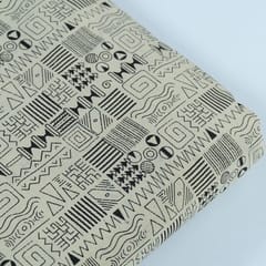 Cream Colour Cotton Printed Fabric