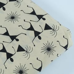 Cream Colour Cotton Printed Fabric