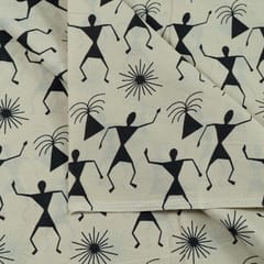 Cream Colour Cotton Printed Fabric