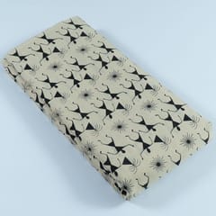 Cream Colour Cotton Printed Fabric
