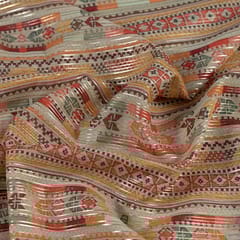 Multi Colour Georgette Foil Printed Fabric