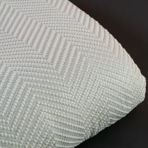 Off White Colour Dyeable Georgette Embroidered Fabric