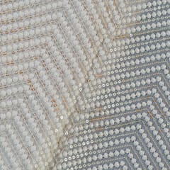 Off White Colour Dyeable Georgette Embroidered Fabric