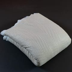 Off White Colour Dyeable Georgette Embroidered Fabric