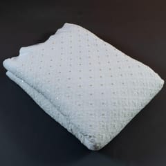 Off White Colour Dyeable Georgette Embroidered Fabric