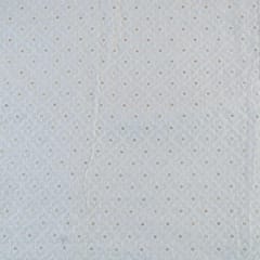 Off White Colour Dyeable Georgette Embroidered Fabric