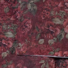 Rust Colour Organza Printed Fabric