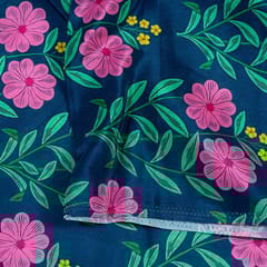 Blue Colour Crepe Printed Fabric