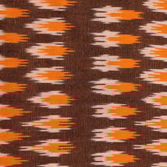 BROWN WITH ORANGE SHADE IKAT fabric