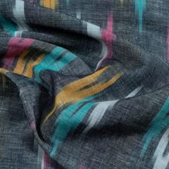 GREY WITH  MULTIColour  ARROR  IKAT fabric