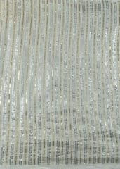 White Colour Dyeable Georgette Embroidered Fabric