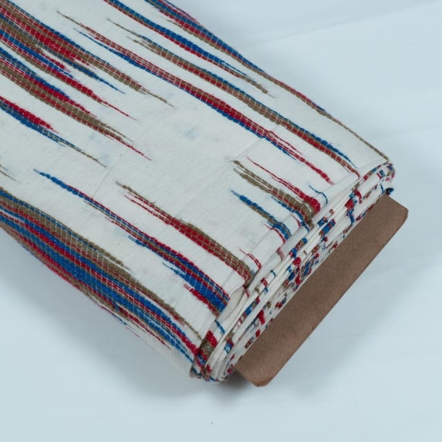 WHITE WITH MULTIColour JACQUARD fabric