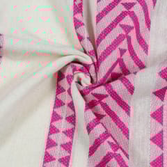 WHITE WITH PINK STRIPES JACQUARD fabric
