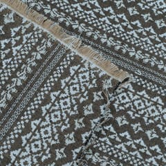 GREY WITH WHITE STRIPES JACQUARD fabric