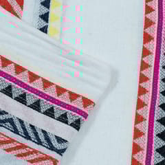 WHITE WITH MULTIColour STRIPES JACQUARD fabric