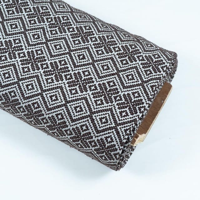 BROWN WITH DAIMOND SHAPE JACQUARD fabric