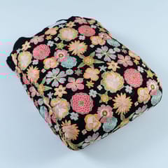 Black Colour Georgette Embroidered Fabric