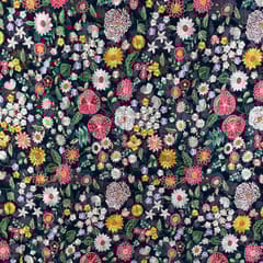 Navy Blue Colour Georgette Embroidered Fabric