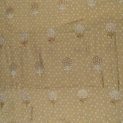 Yellow Colour Muslin Print With Embroidered Fabric