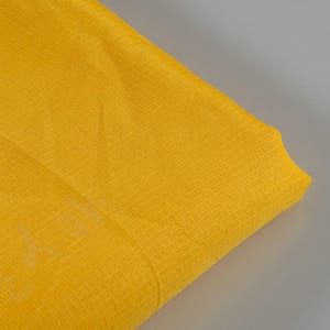 Yellow Colour Kota Doria Checks fabric