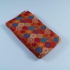 Multi Colour Chinon Digital Print with Embroidery Fabric