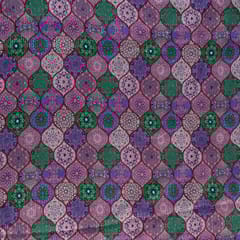 Multi Colour Chinon Digital Print with Embroidery Fabric