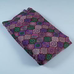 Multi Colour Chinon Digital Print with Embroidery Fabric