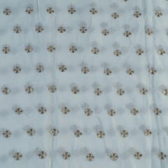 Dyeable Chinon Chiffon Embroidered Fabric