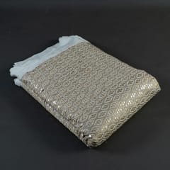 Dyeable Georgette Zari and Faux Mirror Embroidered Fabric