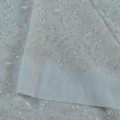 Dyeable Georgette Thread and Sequins Embroidered Fabric