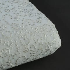 Dyeable Georgette Thread and Sequins Embroidered Fabric