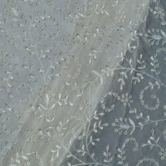 Dyeable Georgette Thread and Sequins Embroidered Fabric