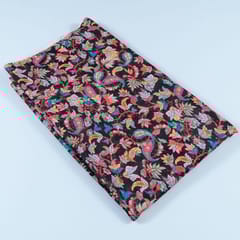 Black Colour Velvet Digital Printed Fabric