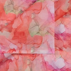 Orange Colour Organza Digital Printed Fabric