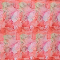 Orange Colour Organza Digital Printed Fabric