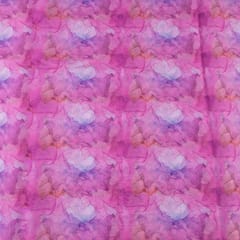Pink Colour Organza Digital Printed Fabric