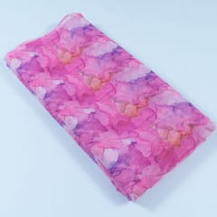 Pink Colour Organza Digital Printed Fabric