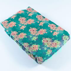 Firozi Colour Velvet Print with Multi Colour Saroaski Embroidered Fabric