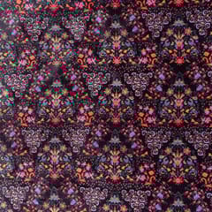 Coffee Colour Velvet Digital Printed Fabric